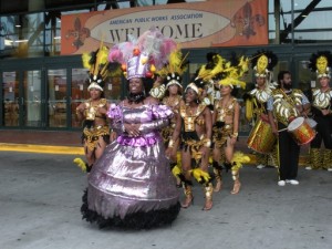 Photo of the dancers in the APWA New Orleans parade