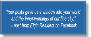 Post from city of Elgin resident on Facebook