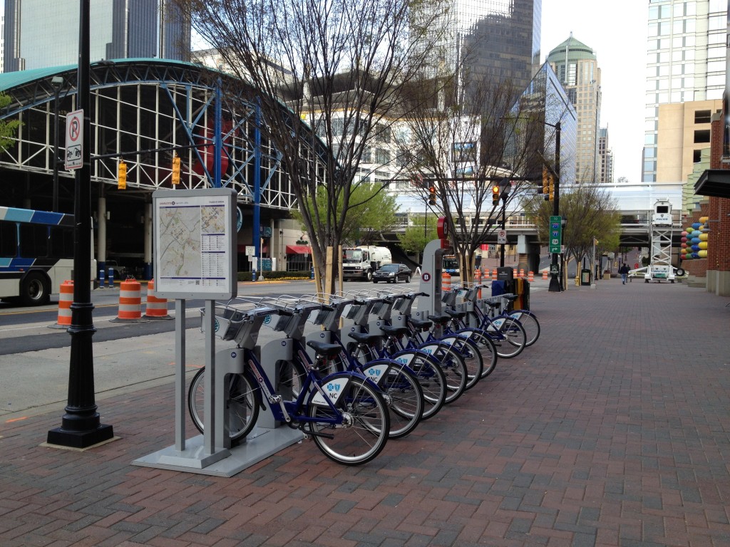 Bike sharing station in Charlotte, NC