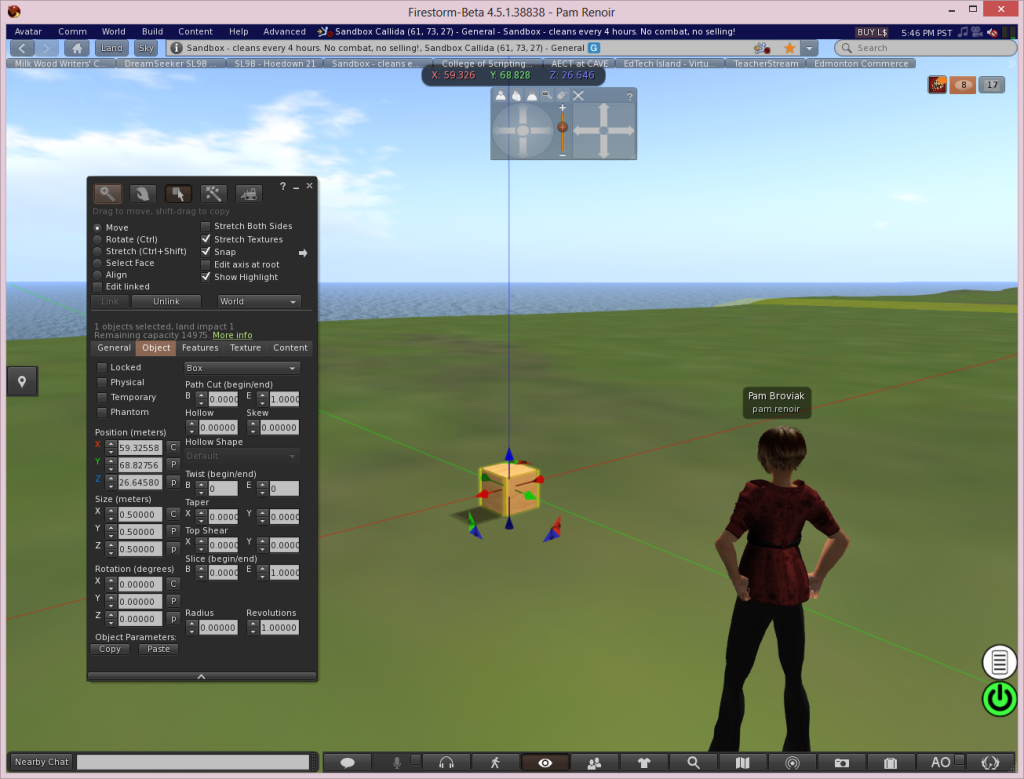 Second Life 3D Modeling Interface