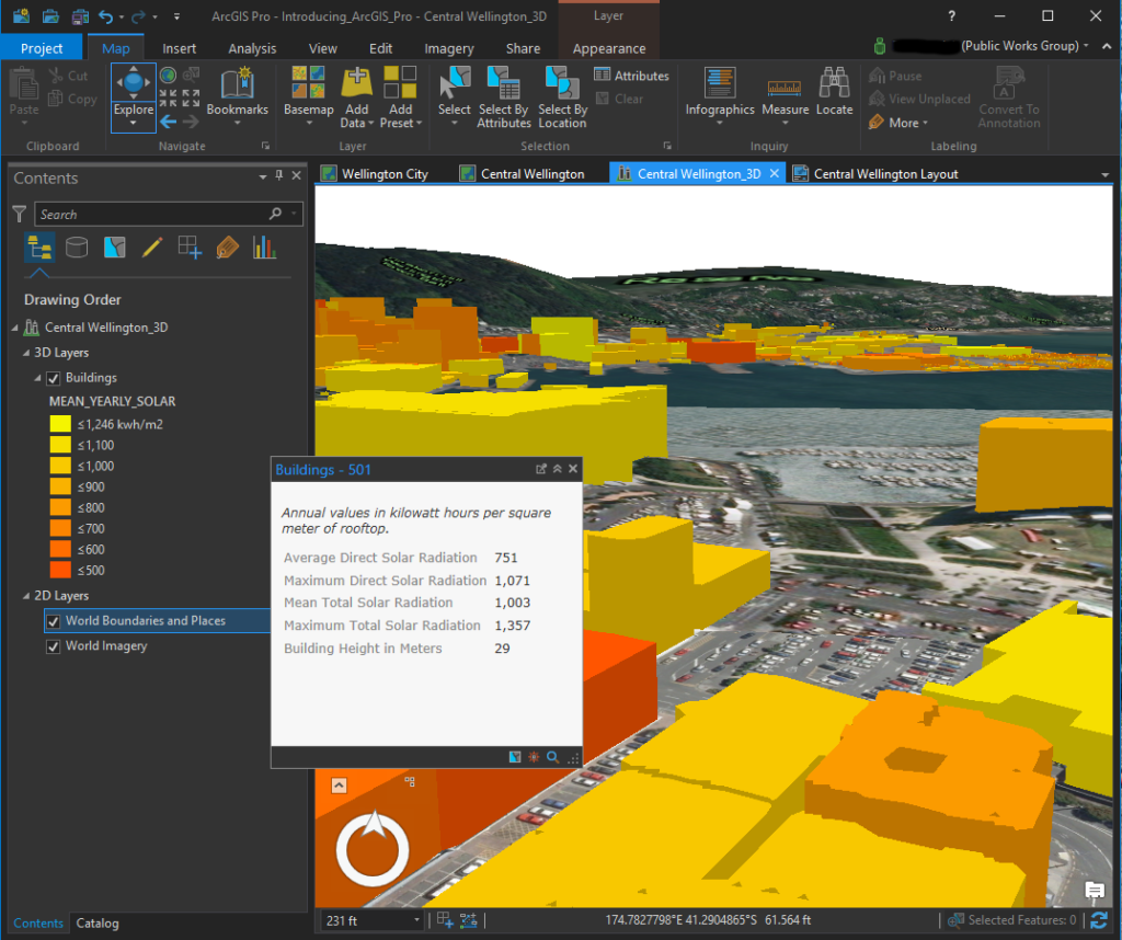 ArcGIS Pro ScreenShot of 3D Map
