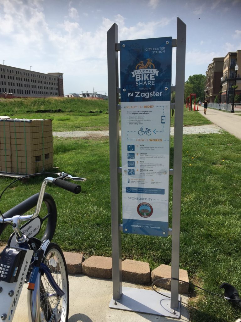 Carmel Bike Share Program Information Board
