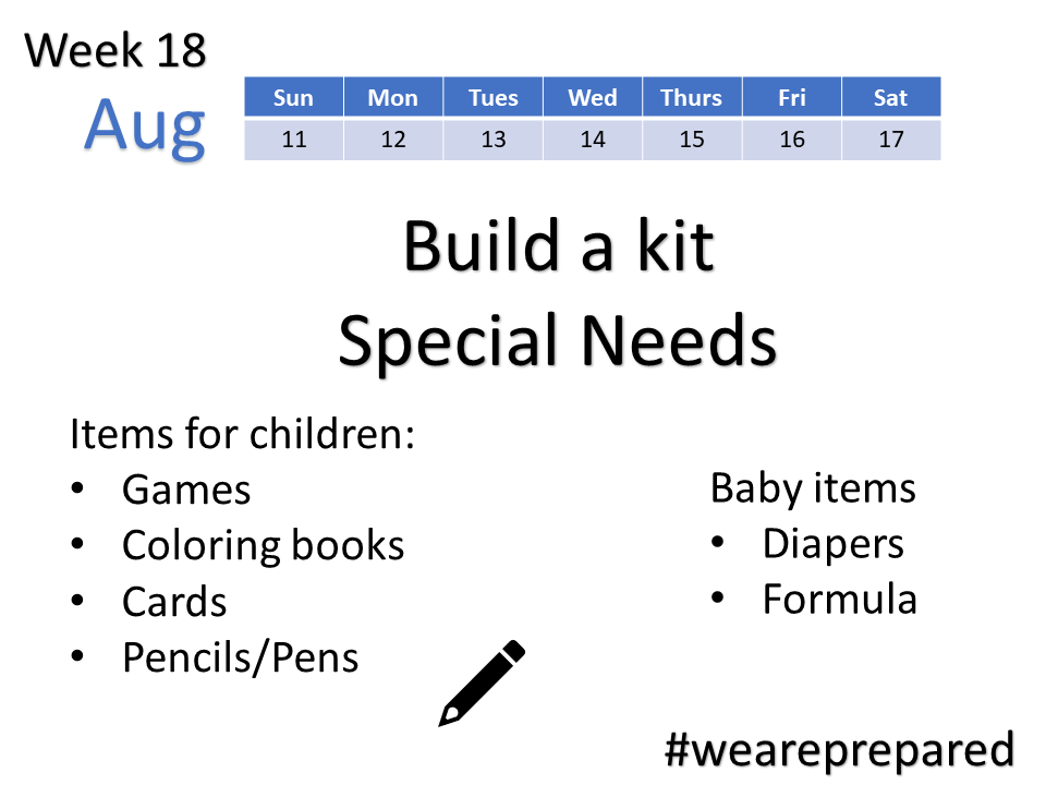 Build a Kit Special Needs Week 18