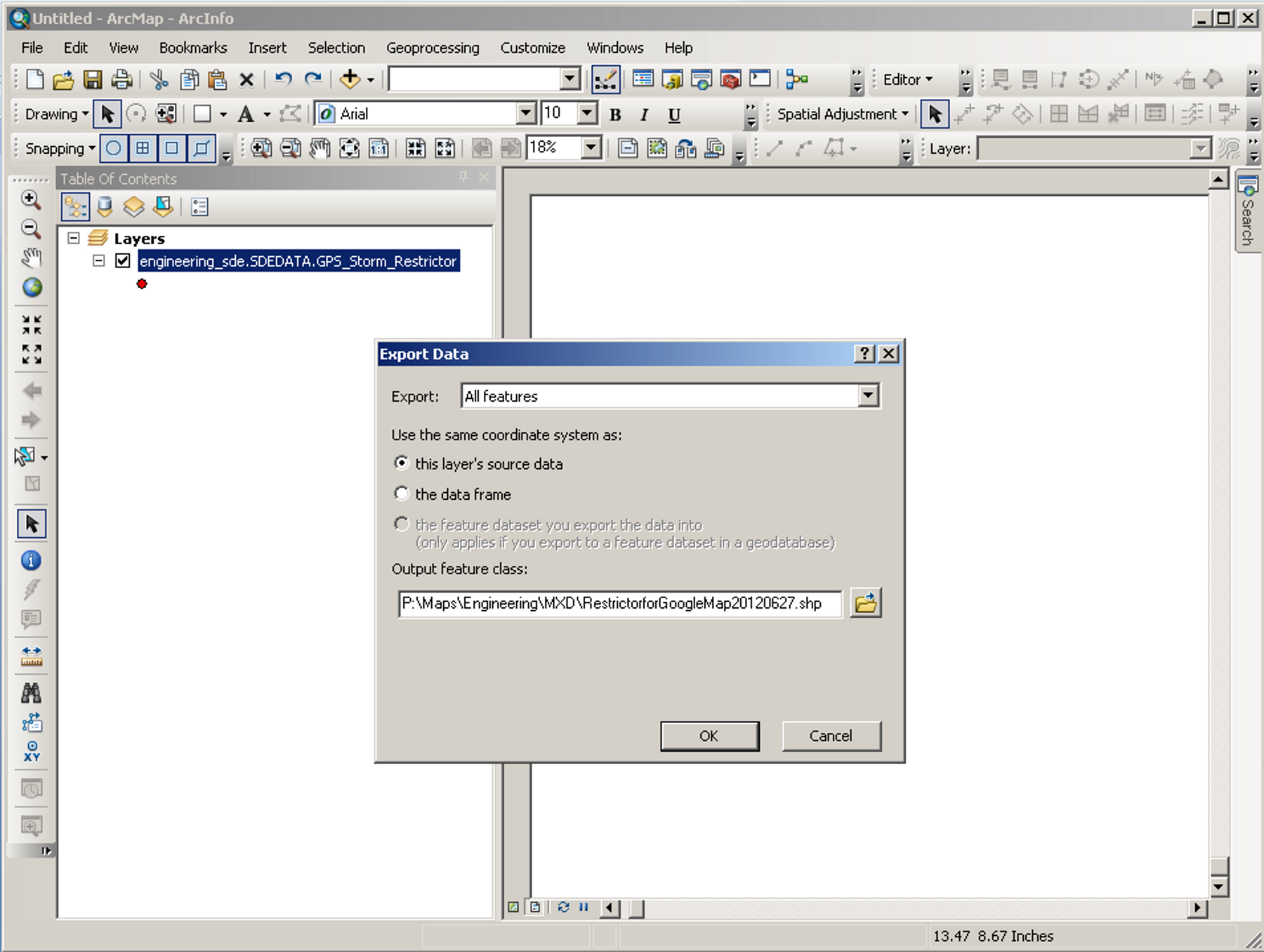 Exporting your original data to a new shapefile