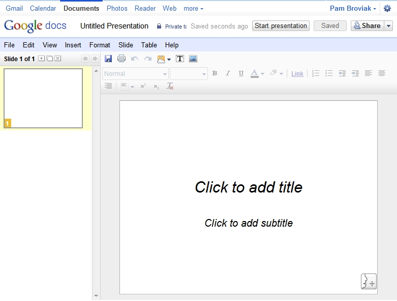 Google New Presentation Screenshot Google New Presentation Screenshot