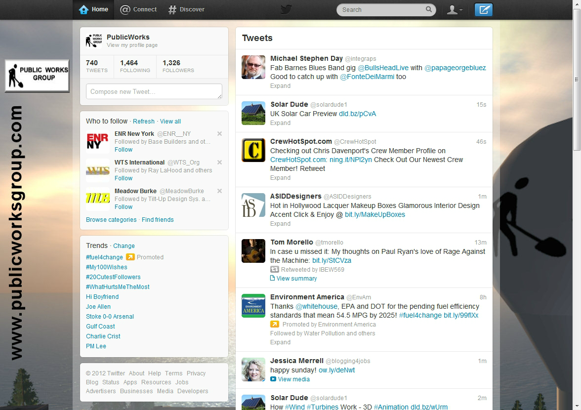 Public Works Group Twitter Page Public Works Group Twitter Page