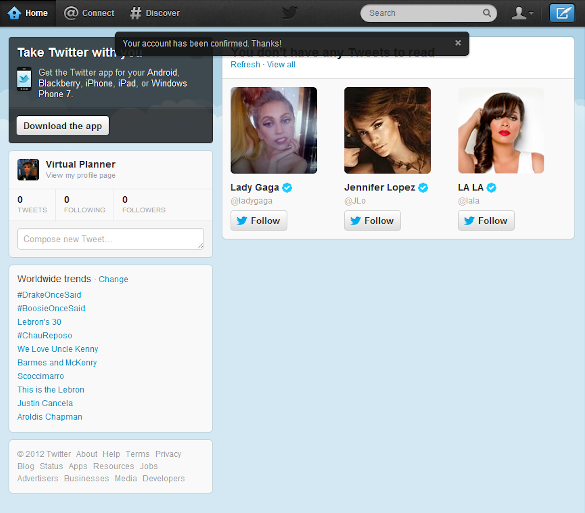 Twitter Account Confirmation Screen Twitter Account Confirmation Screen