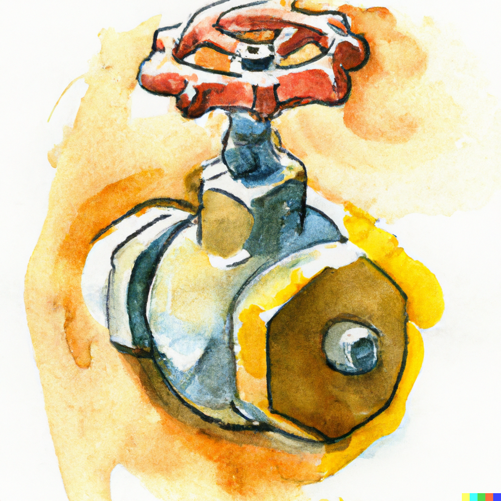 water color sketch of a water valve